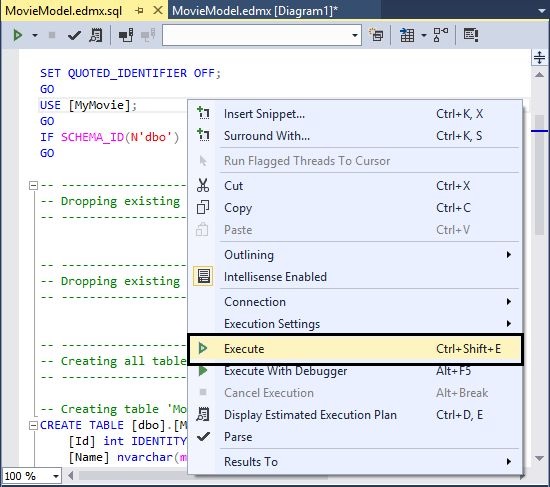 Executing Database Script